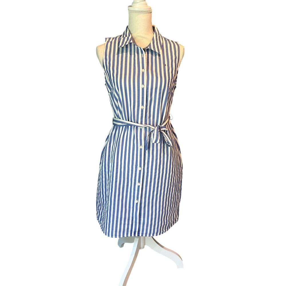 Tommy Hilfiger Size 6 striped dress with pockets Sleeveless shirt dress Cottage